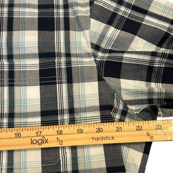 Men's Columbia Short Sleeved Blue Plaid Button Down Shirt Large - Picture 4 of 8